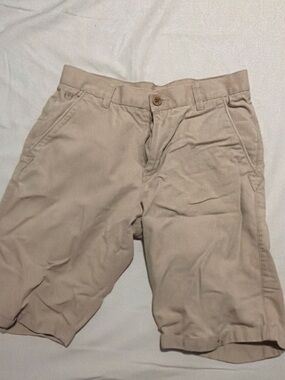 Van Heusen Men's Flat Front Shorts in Beige